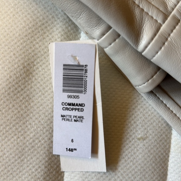 NWT BABATON vegan leather cropped “command” pants on “matte pearl” colour - Picture 6 of 6